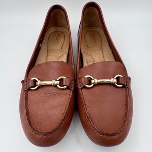 Born Magnolia Bit Loafer | Cognac Brown Leather Driving Moccasin | Size 8.5M